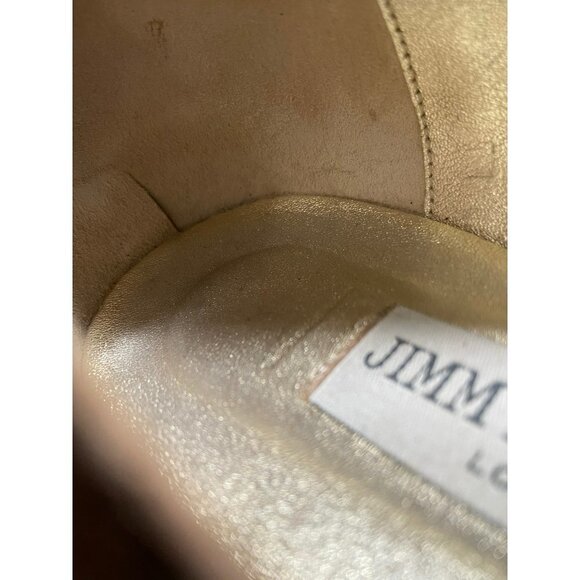 Jimmy Choo | Wheel Studded Suede Smoking Slipper Loafers Tan Sz 38/US 8 - Picture 8 of 8